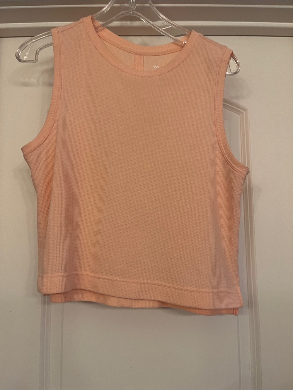 all in motion Peach Cropped Ribbed Muscle Tee